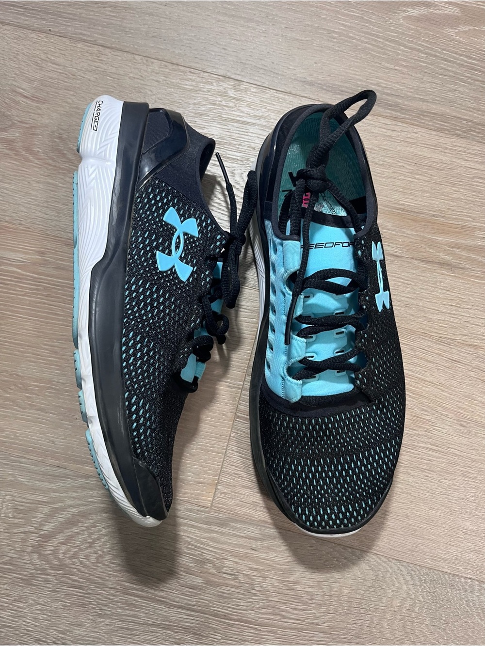 Under Armour SpeedForm Apollo 2 Running Shoes Black Blue Women's Size 8